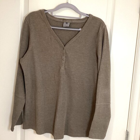 Wind River Men's Sweater Henley Style Brown V-Neck Casual Cotton Blend - Picture 1 of 7